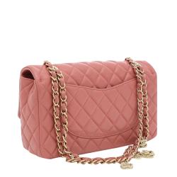 مملوكة مسبقًا Chanel Pink/Champagne Gold Quilted Leather Shoulder Bag