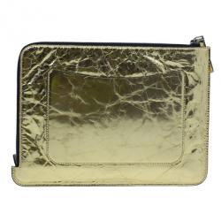Pre Owned Chanel Gold Medium Feminine Pouch