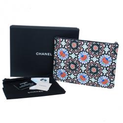 Pre Owned Chanel Multicolored Flower Limited Clutch