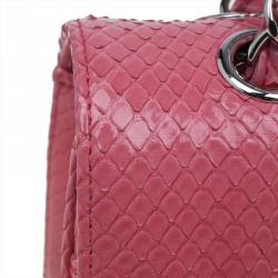 Pre Owned  Chanel Red Ombre Python Medium Classic Double Flap Bag 
