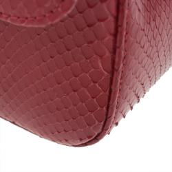 Pre Owned  Chanel Red Ombre Python Medium Classic Double Flap Bag 