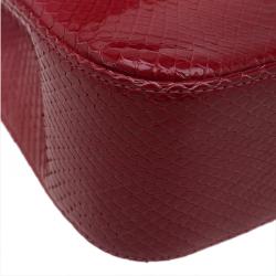 Pre Owned  Chanel Red Ombre Python Medium Classic Double Flap Bag 