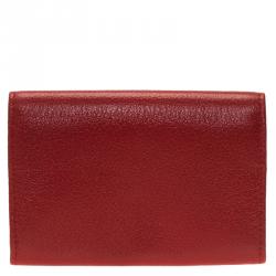 مملوكة مسبقًا محفظة عملات نقدية شانيل جلد نقش الكاميليا أحمر