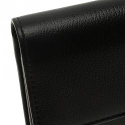 Pre Owned Chanel Black Camellia Embossed Leather Continental Wallet