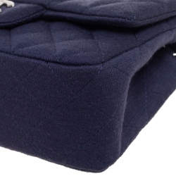 مملوكة مسبقًا Chanel Navy Blue Quilted Jersey New Mini Classic Single Flap Bag