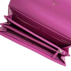 Pre Owned محفظة شانيل كونتيننتال جلد مبطنة وردية