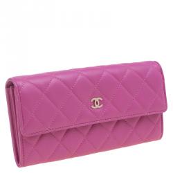 Pre Owned محفظة شانيل كونتيننتال جلد مبطنة وردية