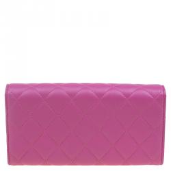 Pre Owned محفظة شانيل كونتيننتال جلد مبطنة وردية