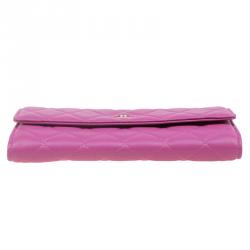 Pre Owned محفظة شانيل كونتيننتال جلد مبطنة وردية