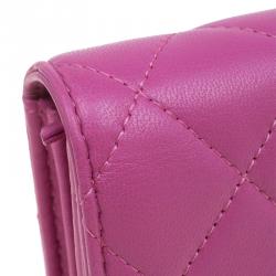 Pre Owned محفظة شانيل كونتيننتال جلد مبطنة وردية