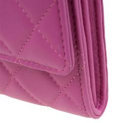 Pre Owned محفظة شانيل كونتيننتال جلد مبطنة وردية