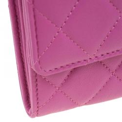 Pre Owned محفظة شانيل كونتيننتال جلد مبطنة وردية