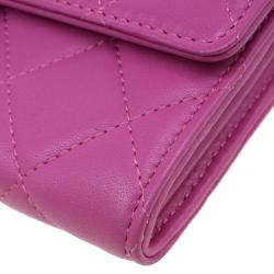 Pre Owned محفظة شانيل كونتيننتال جلد مبطنة وردية