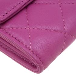 Pre Owned محفظة شانيل كونتيننتال جلد مبطنة وردية