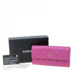 Pre Owned محفظة شانيل كونتيننتال جلد مبطنة وردية