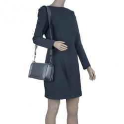 Pre Owned Chanel Grey Calfskin Medium Boy Flap Bag