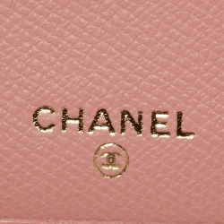 Chanel Pink Leather CC Bifold Wallet