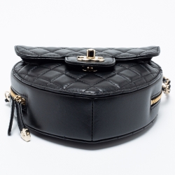 Pre Owned Chanel Black Quilted Leather Classic Heart Bag