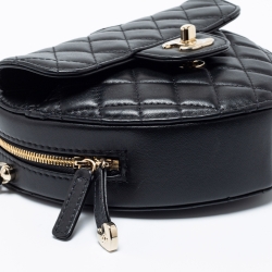 Pre Owned Chanel Black Quilted Leather Classic Heart Bag