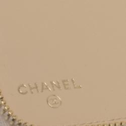 Chanel Beige Quilted Caviar Leather Large Zippy Wallet