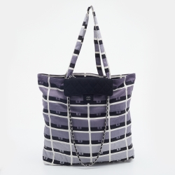 مملوكة مسبقًا Chanel Black Quilted Jersey Foldable Tote With Chain Bag