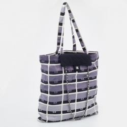 مملوكة مسبقًا Chanel Black Quilted Jersey Foldable Tote With Chain Bag