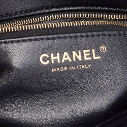 Chanel Black/White Shearling Fur Small Geometric Flap Bag