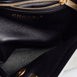 Chanel Black/White Shearling Fur Small Geometric Flap Bag