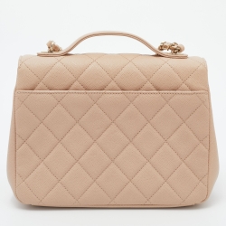 Pre Owned Chanel Pink Quilted Caviar Leather Medium Business Affinity Flap Bag