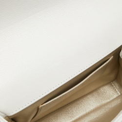 Pre Owned Chanel White Caviar Leather Captain Gold Waist Bag