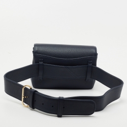 Pre Owned Chanel Blue Caviar Leather Captain Gold Waist Bag