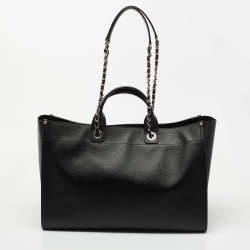 Pre Owned Chanel Black Caviar Studded Leather Large Deauville Shopping Tote