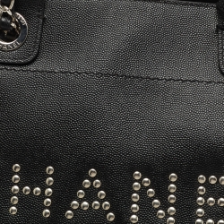 Pre Owned Chanel Black Caviar Studded Leather Large Deauville Shopping Tote