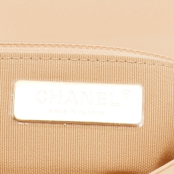 Pre Owned Chanel Beige Quilted Leather Chanel19 Bag