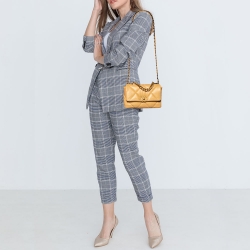 Pre Owned Chanel Beige Quilted Leather Chanel19 Bag