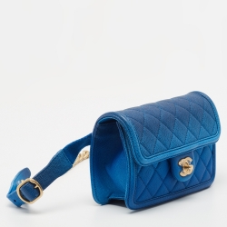 Chanel Blue Quilted Caviar Leather Sunset On The Sea Belt Bag