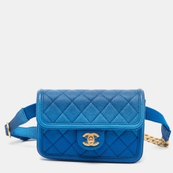 Chanel Blue Quilted Caviar Leather Sunset On The Sea Belt Bag