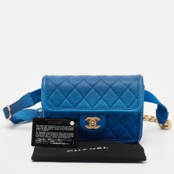 Chanel Blue Quilted Caviar Leather Sunset On The Sea Belt Bag