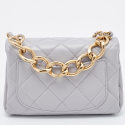 Chanel Grey Quilted Leather Medium Color Match Flap Bag