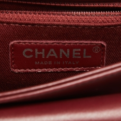 Pre Owned Chanel Burgundy Quilted Leather Small Coco Eyelet Flap Bag