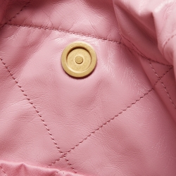 Pre Owned Chanel Pink Quilted Leather Small 22 Hobo
