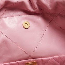 Pre Owned Chanel Pink Quilted Leather Small 22 Hobo