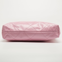 Pre Owned Chanel Pink Quilted Leather Small 22 Hobo