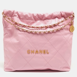 Chanel Pink Quilted Leather Small 22 Hobo