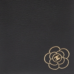 Chanel Black Leather CC Camellia Flap Long Wallet