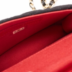 Pre Owned Chanel Black Quilted Jersey Mini VIP Bag