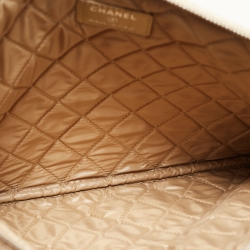 Pre Owned Chanel Gold Star Embossed Leather O Case Medium Quilted Boy Clutch Bag 