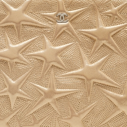 Pre Owned Chanel Gold Star Embossed Leather O Case Medium Quilted Boy Clutch Bag 