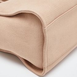 مملوكة مسبقًا حقيبة يد توتس شانيل دوفيل شوبر جلد وكانفاس وردي كبيرة 