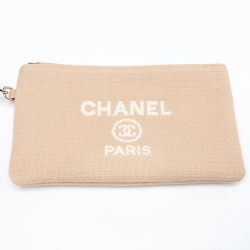 مملوكة مسبقًا حقيبة يد توتس شانيل دوفيل شوبر جلد وكانفاس وردي كبيرة 